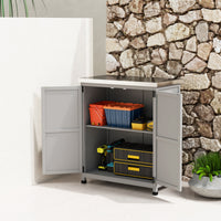 Gartenschrank Arbeitstisch Gartenmöbel Außenschrank Arbeitsfläche Werkzeugschrank