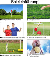 Krocket Spiel Set für 4 Personen Outdoor Gartenspiel Garten