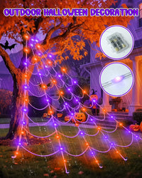 Halloween Deko Spinnennetz Lichterkette Outdoor Beleuchtung