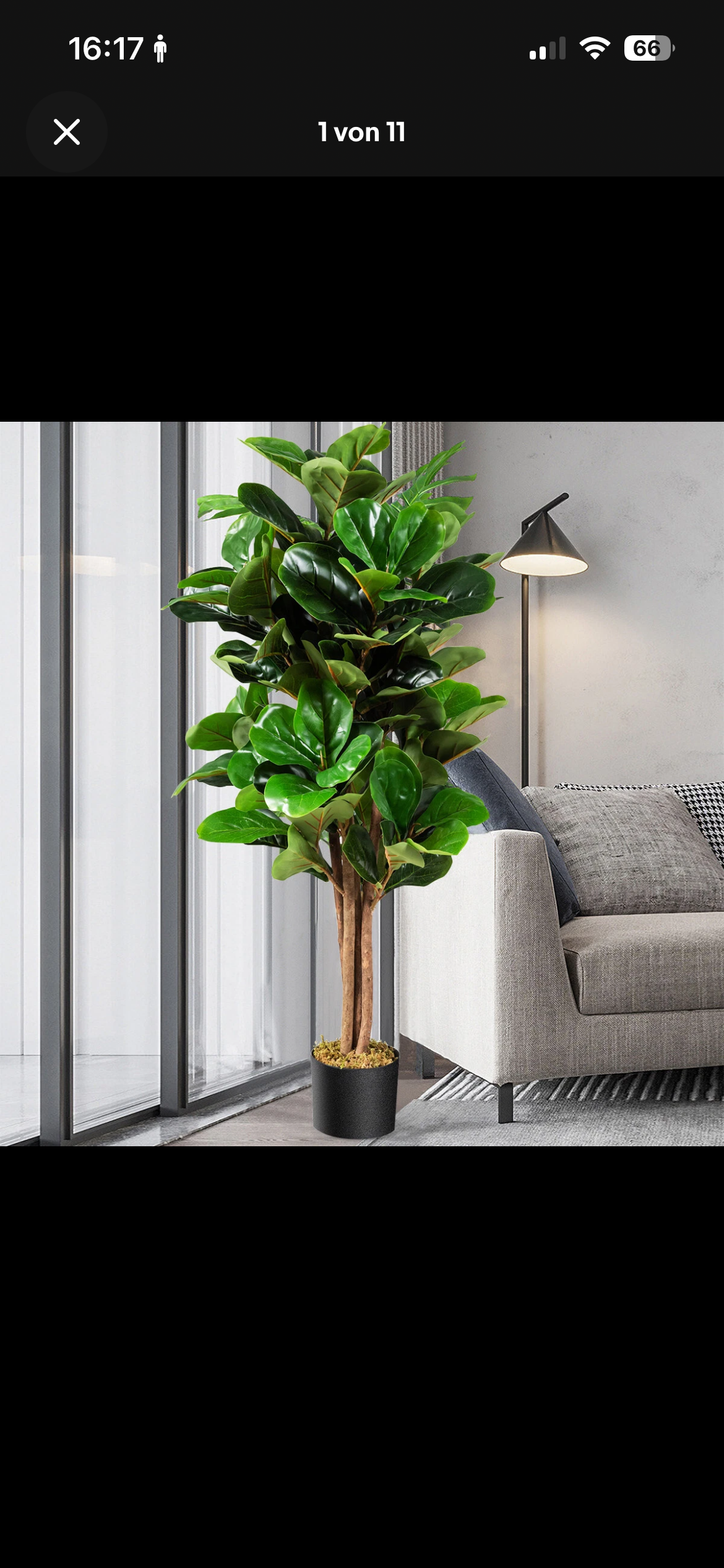 2x Kunstpflanze 120cm Künstlich Feigenbaum Dekopflanze Zimmerpflanze