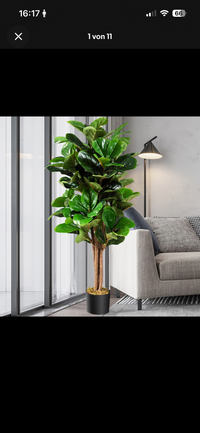2x Kunstpflanze 120cm Künstlich Feigenbaum Dekopflanze Zimmerpflanze