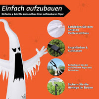 Halloween 3,6m Aufblasbarer Geist Außendekoration Beleuchtung 3-Farbig