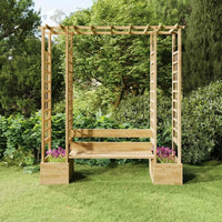 Pergola mit Bank Pflanzkübel Imprägniert