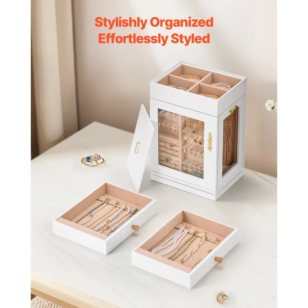 Schmuckkasten Drehbare Schmuckschatulle Schmuck Organizer Schrank