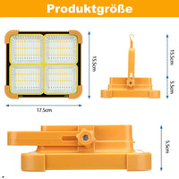 2x LED Solar Arbeitsleuchte Akku Aufladbar Baustrahler Flutlicht
