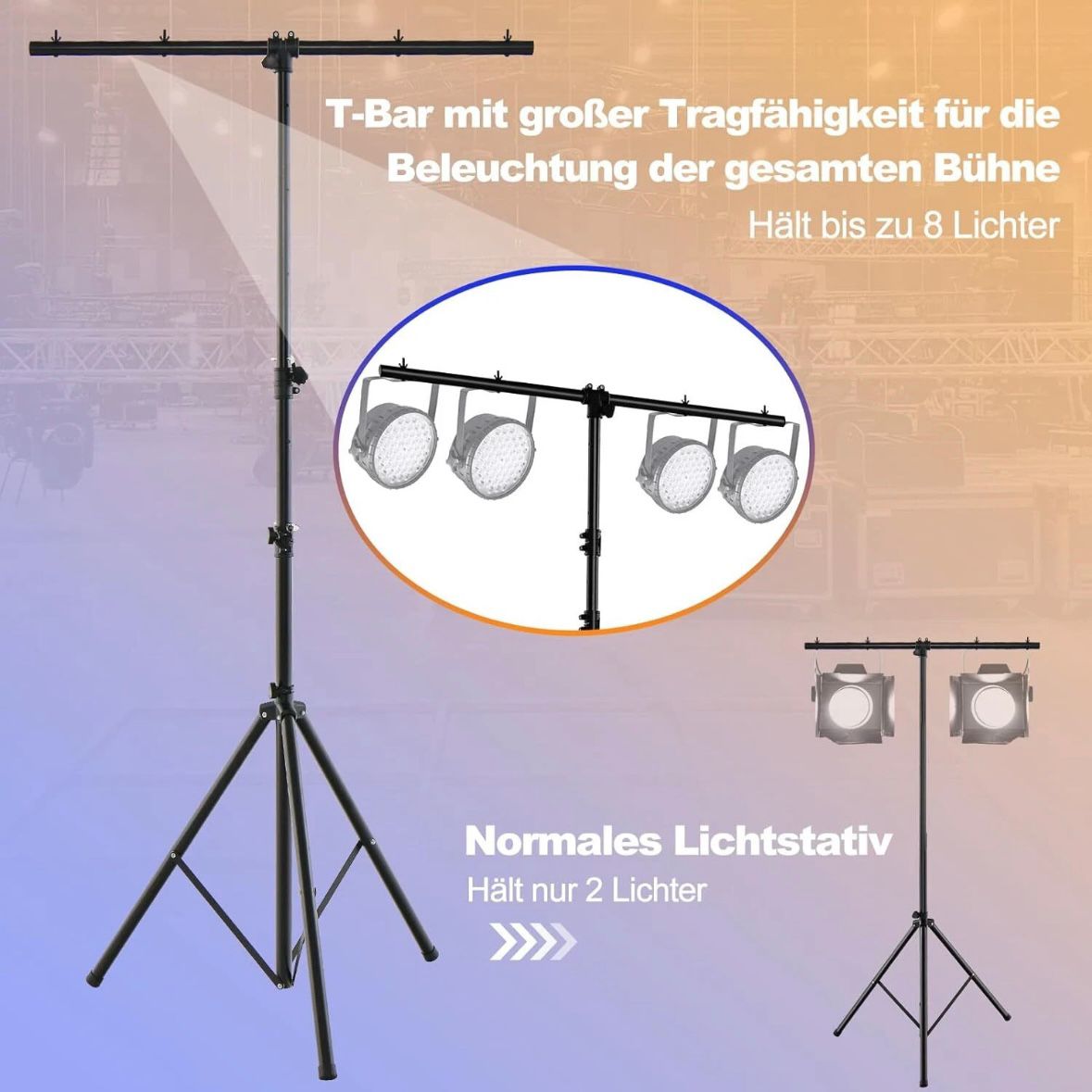 3,5m Lampensaktiv DJ-Lichtstativ Beleuchtung Beleuchtungsativ T-Stange