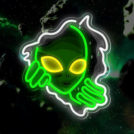 LED Neon Schild Alien Weltall Neonlicht USB Zimmer