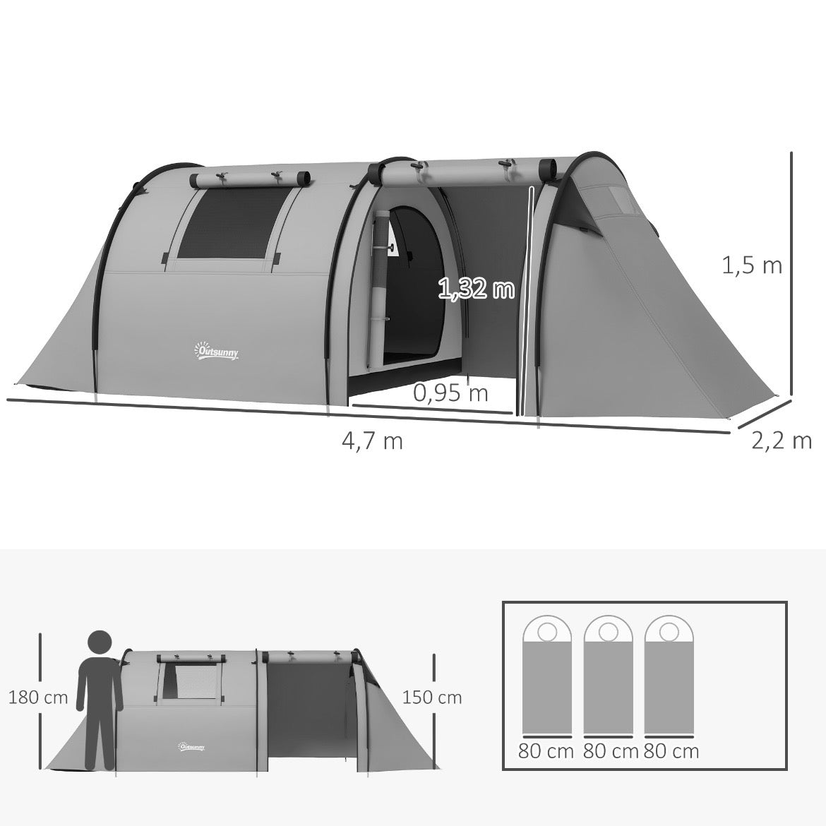 Campingzelt 4 Personen Familienzelt Outdoor Zelte