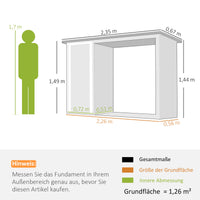 Kaminholzregal Brennholzregal Geräteschrank Gartenschrank Schuppen 235x67x149cm