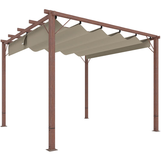 3x3m Garten-Pergola Terrassendach Aluminium verstellbar UPF30 Sonnenschutz
