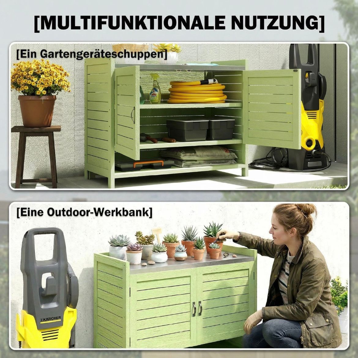 Pflanztisch Unterschrank Gartenschrank Arbeitsplatte Terrassenschrank