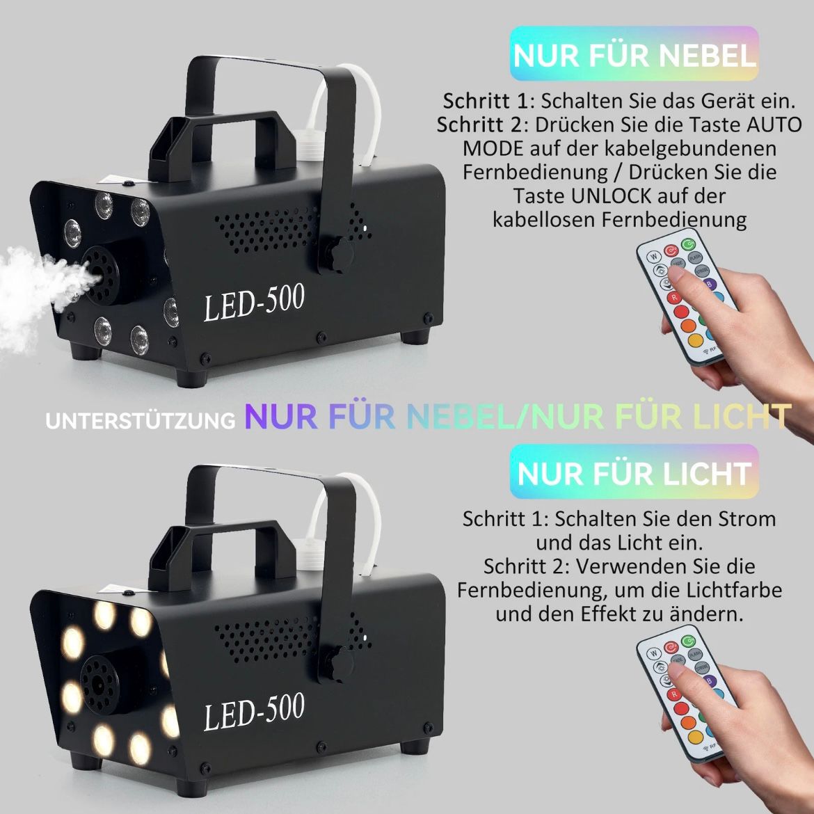 Nebelmaschine 450W Rauchmaschine LED Lichtern RGB Effekt