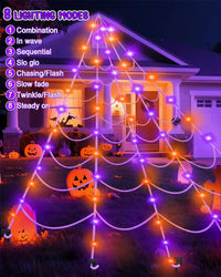 Halloween Deko Spinnennetz Lichterkette Outdoor Beleuchtung