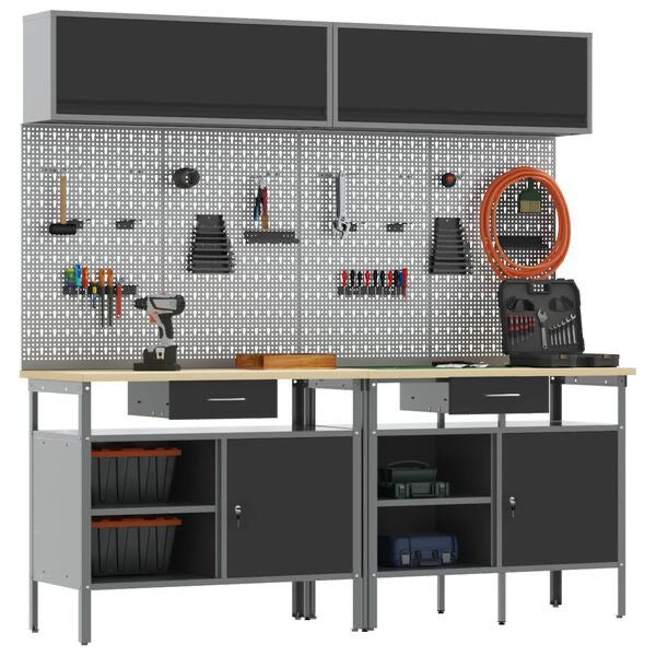 8tlg Werkbank Werkzeugschrank Werktisch Werkschrank