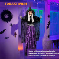 Halloween Sprechende Animierte LED Hexe Dekoration