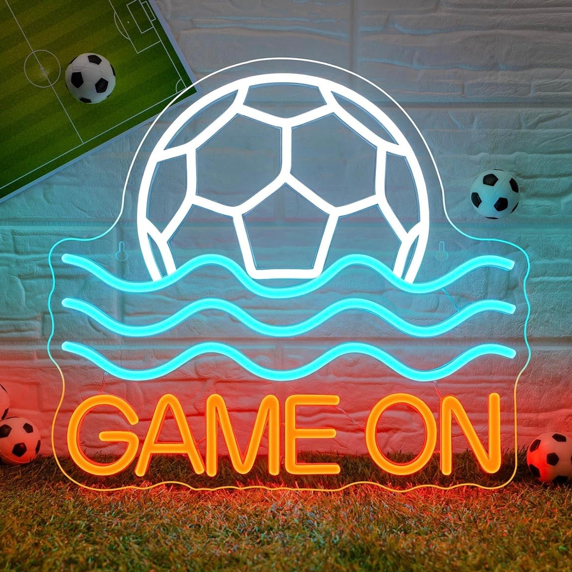 Fußball Neon Schild Wanddeko LED Schild Schlafzimmer