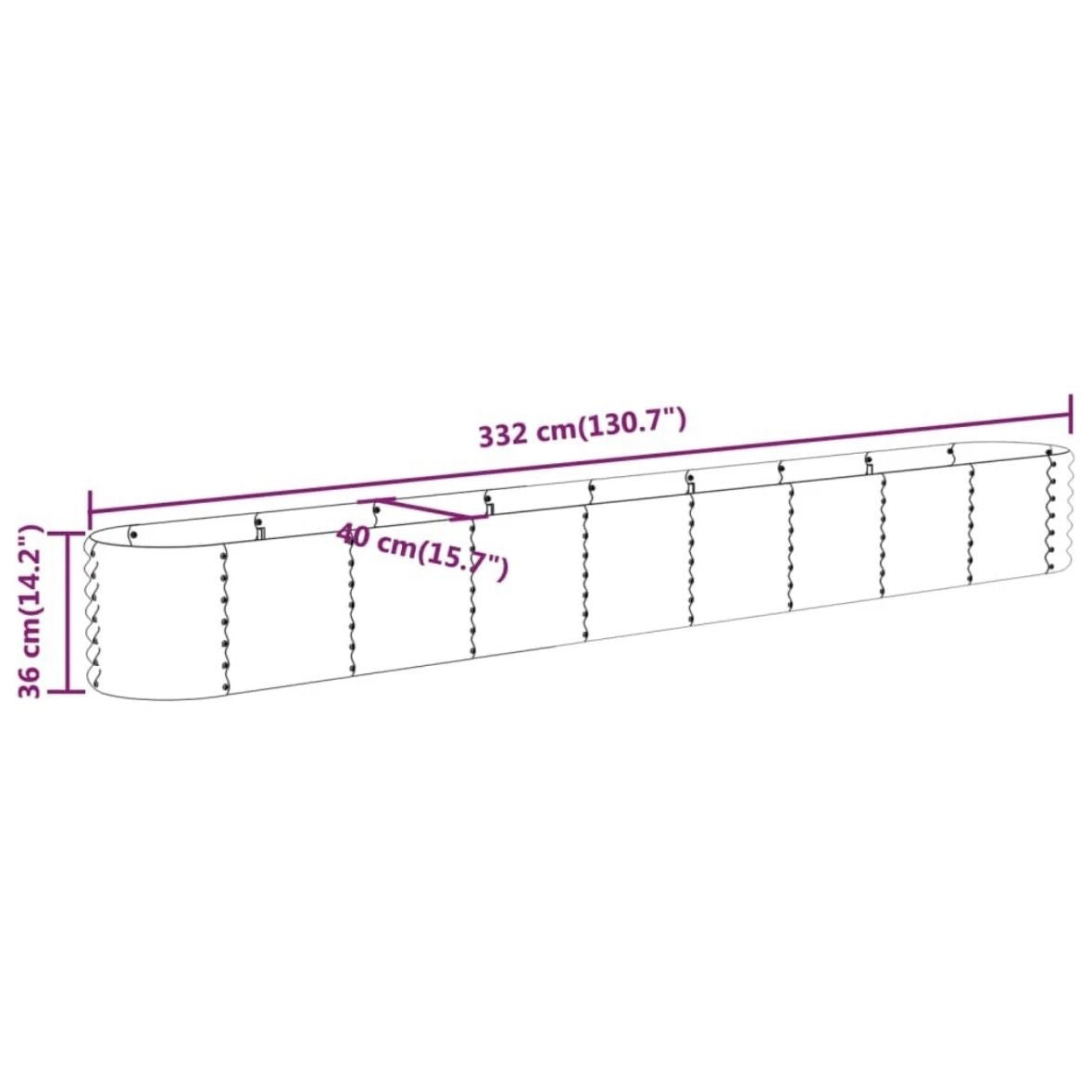 Garten Hochbeet Pflanzenbeet Stahl Garten Beet 332cm