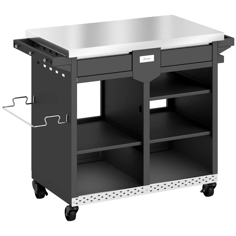 Grillwagen Grilltisch Arbeitsfläche Schrank Grill Outdoor