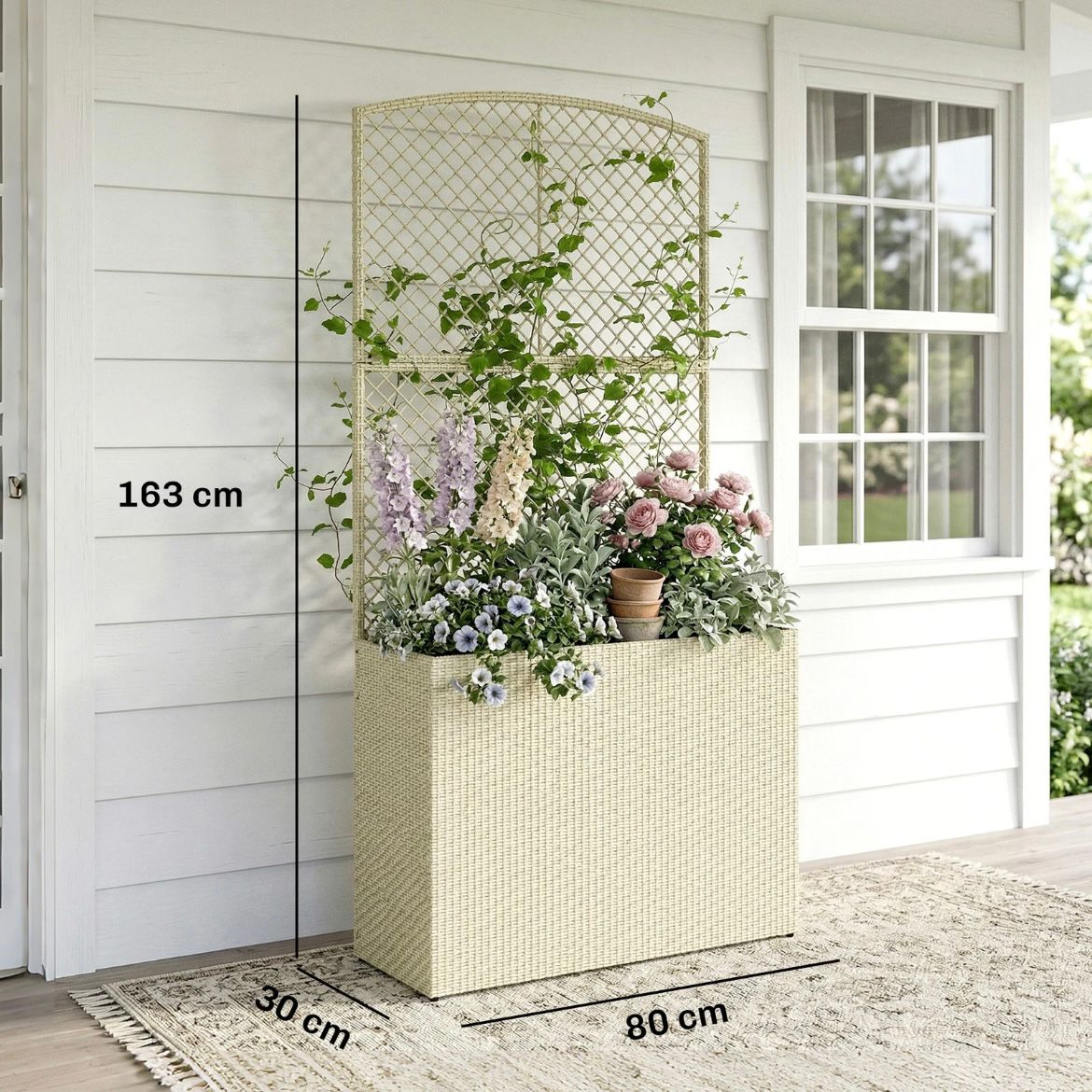 Hochbeet Rattan Optik Pflanzkasten Pflanzbeet Gartenbeet Gartenpflege