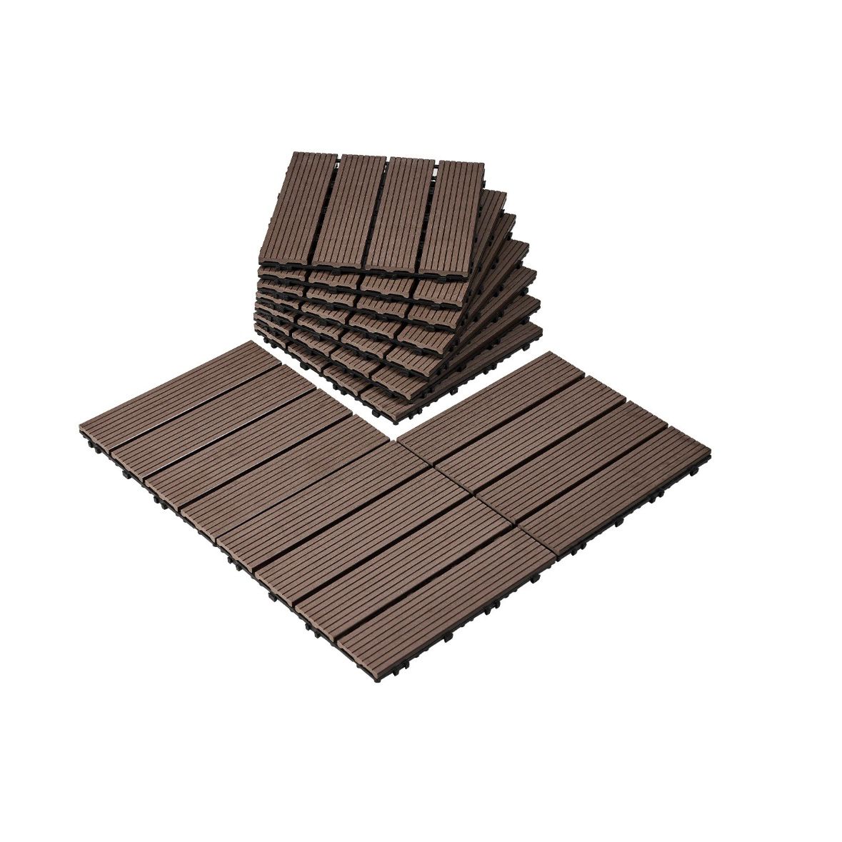 27x Klickfliesen für Terrasse Balkon 295x295mm Fliesen Boden