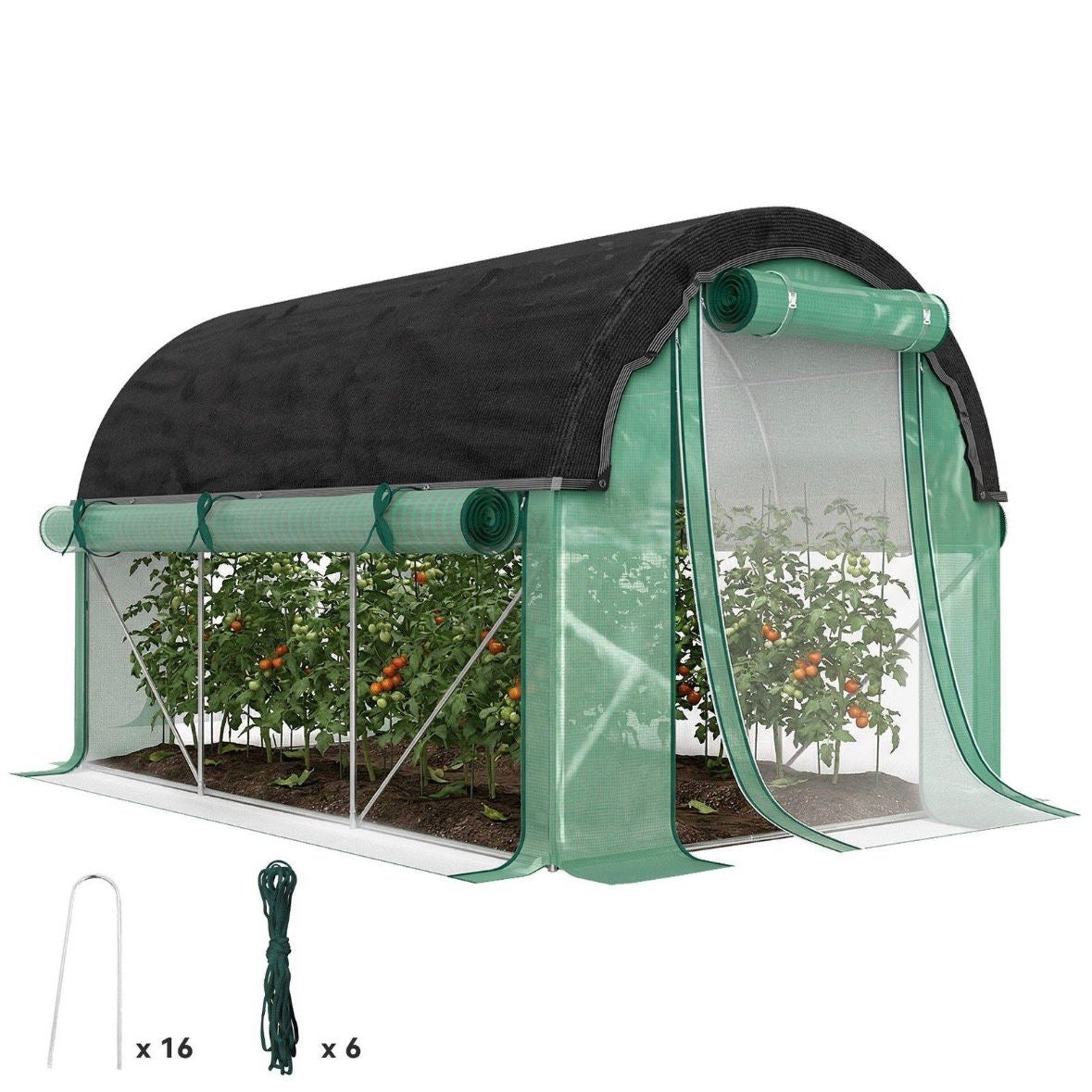 Gewächshaus 3x2x2m Foliengewächshaus Gartenhaus Garten Frühbeet