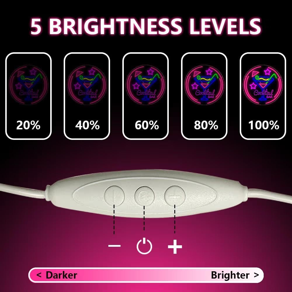 LED Neon Schild Cocktail Bar Neonlicht USB Club Drink