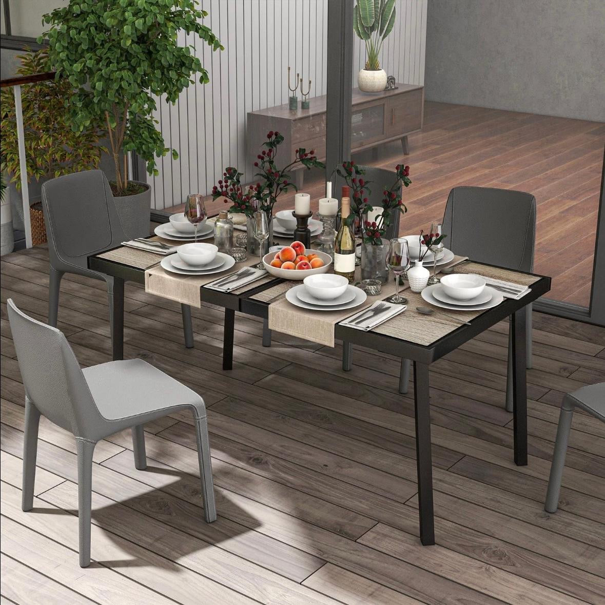 Gartentisch 6 Personen Holzoptik