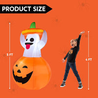 Halloween Aufblasbar Geist-Kürbis LED Dekoration Gartendeko