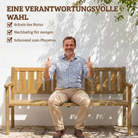 Gartenbank 3-Sitzer Wetterfest Holzbank Rückenlehne Gartenmöbel