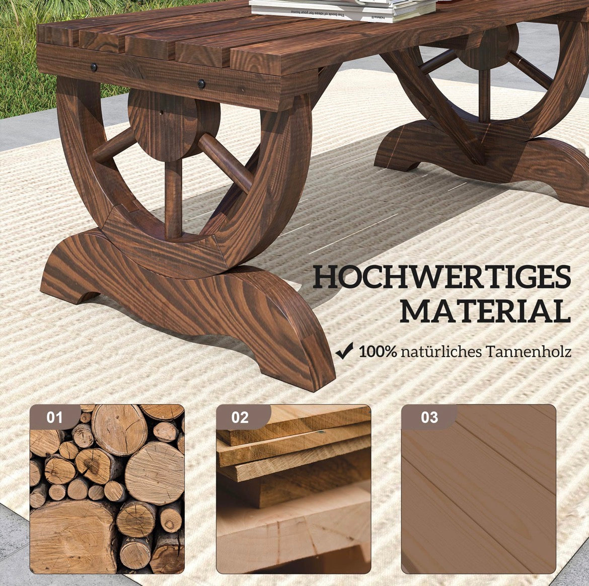Gartenbank Wetterfest Sitzbank Holzbank Gartenmöbel