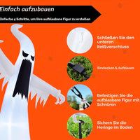LED Halloween Geist 3,6m Aufblasbar Gartendeko Deko Halloween