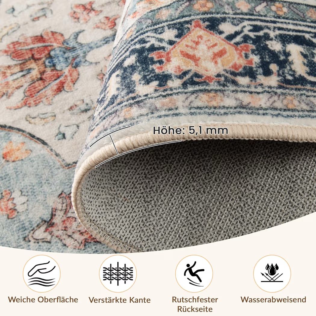 Vintage Teppich Antik Wohnzimmer Schlafzimmer Kurzflor