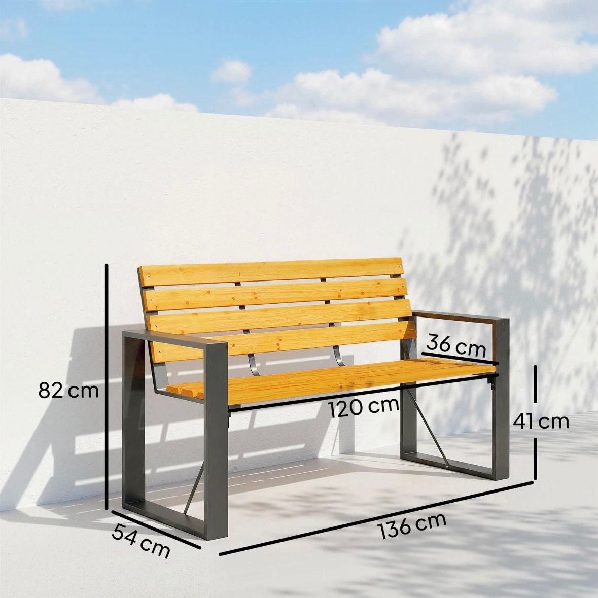 Gartenbank 2 Sitzer Holzbank  Lamelldesign Sitzbank