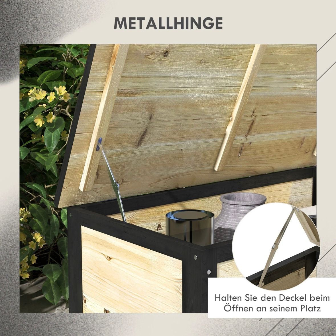 Gartenbox Holz Auflagenbox 121L Aufbewahrungsbox Balkon