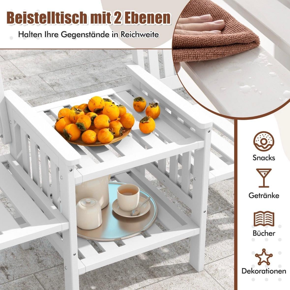 Gartenbankset Gartentisch Terrassenbank Balkonbank Set