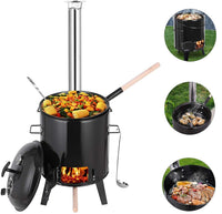 Gulaschkanone Gulaschkessel Eintopfofen 21L Deckel Grillfunktion