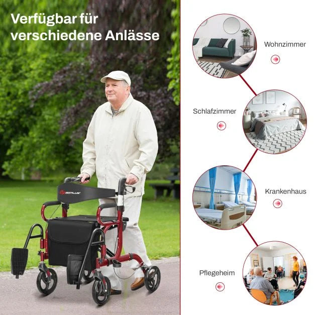 2in1 Seniorenrollator Seniorenrollstuhl Rollstuhl Senioren