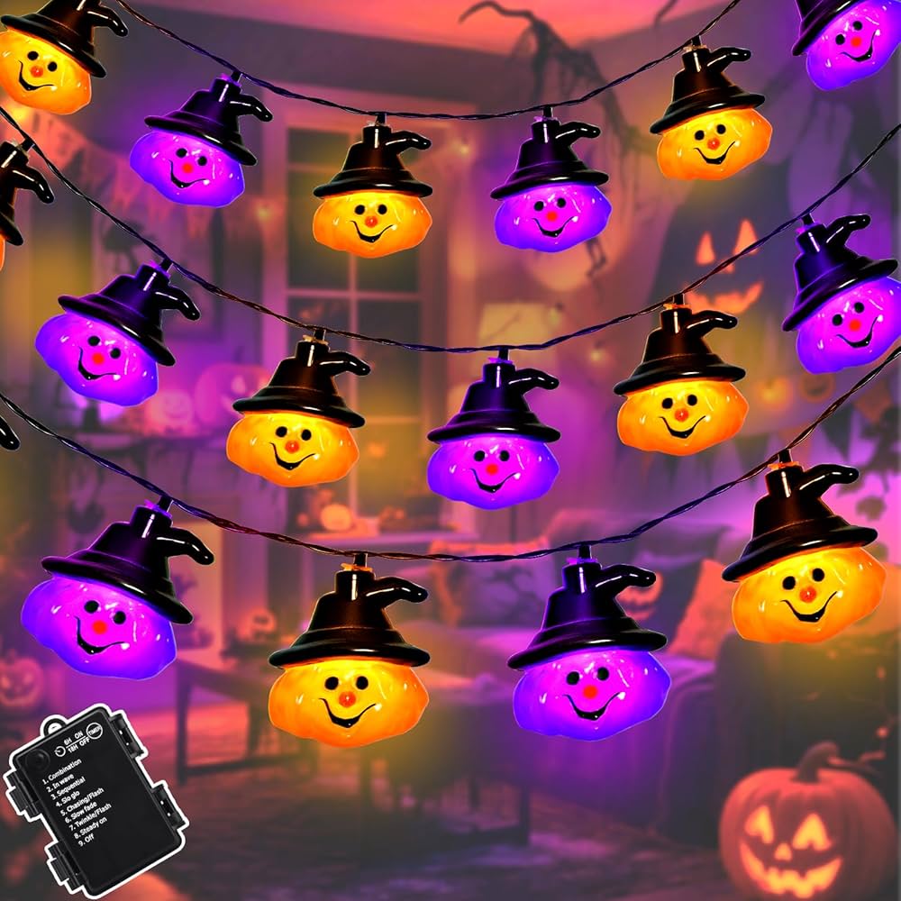 Halloween Lichterkette Kürbis Deko Außenbeleuchtung Beleuchtung