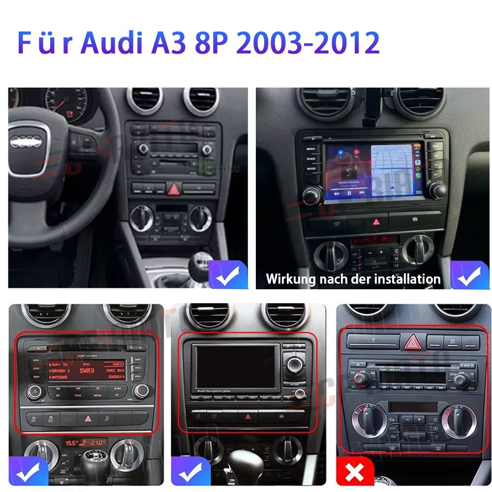 Autoradio Android 15 GPS Navi WIFI Bluetooth Carplay 7 Zoll 64GB