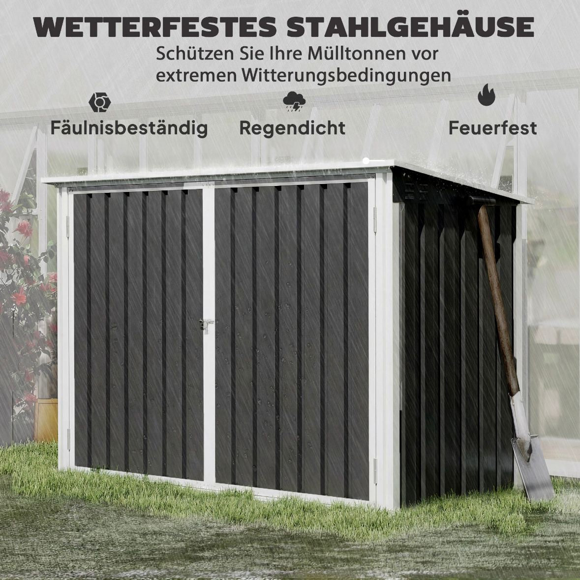 Mülltonnenbox 2x Mülltonnen Gartenbox Müllbox Tonnen Garten