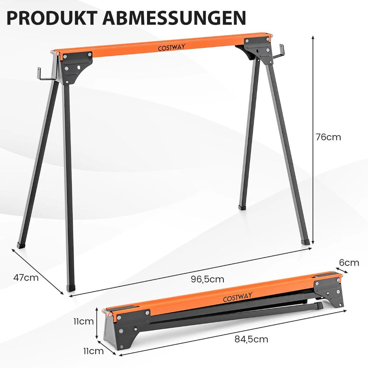 2x Sägebock Arbeitsbock Klappbar Gerüstbock 500kg belastbar Klappbock