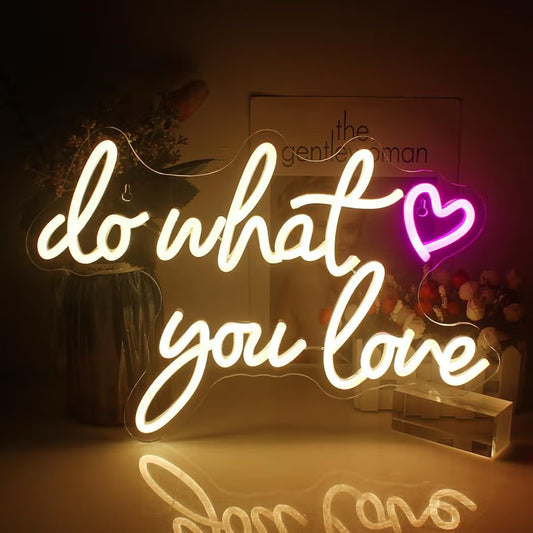 LED Neon Schild do what you love Neonlicht USB Zimmer