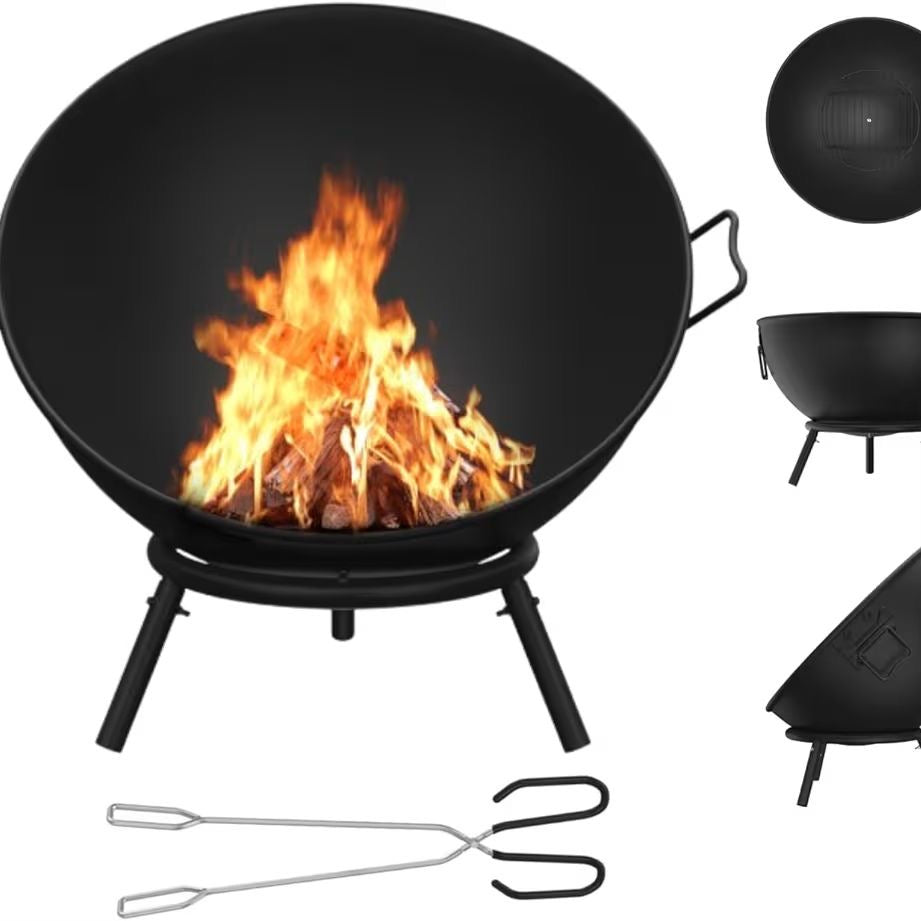 Feuerstelle 58cm Feuerschale Lagerfeuer Grill Feuer Gartengrill