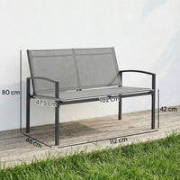 Gartenbank 2-Sitzer Metall Outdoor Sitzbank Gartensitz Garten