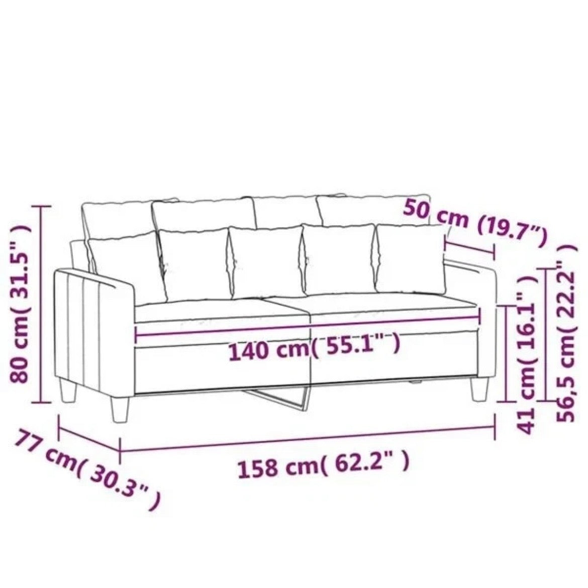 2 Sitzer Couch Sofa Polstersofa Wohnzimmer Couch