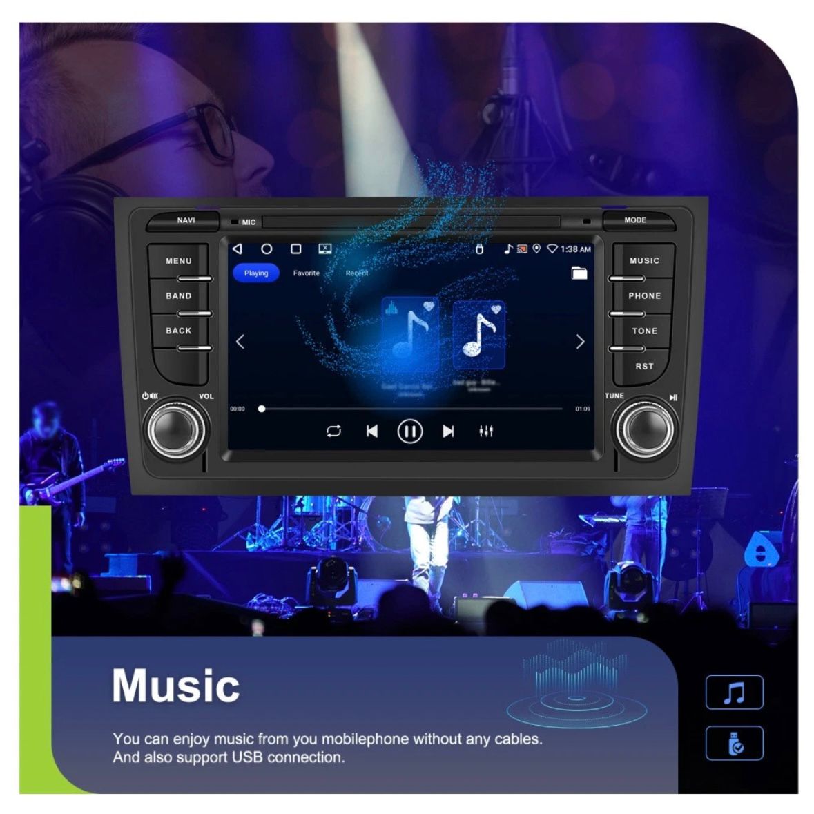 Autoradio für AUDI A6 C5 1997-2004 Android 15 GPS WIFI 4G+64G RDS