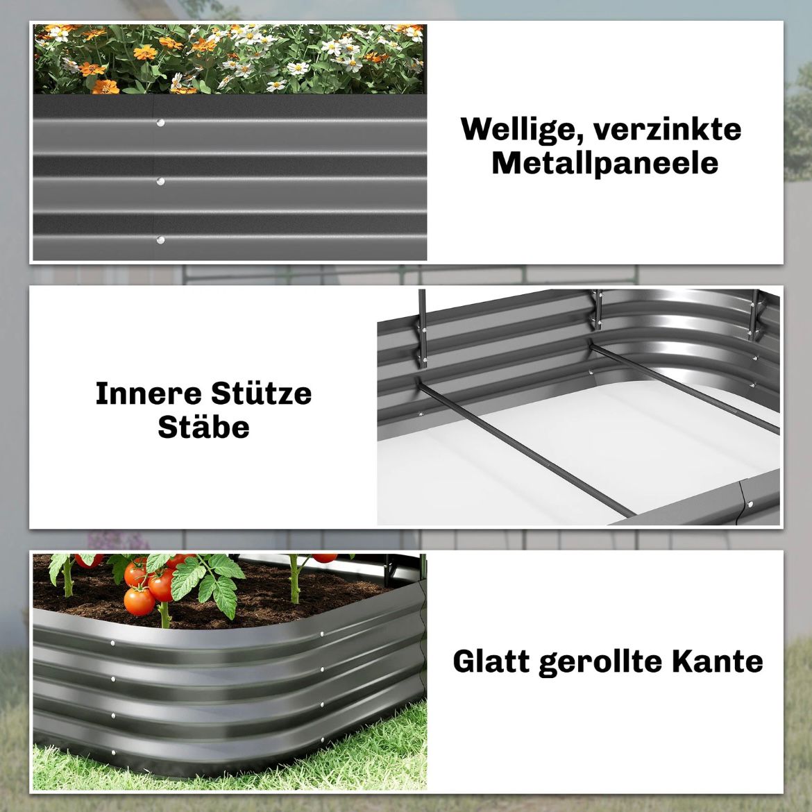 Hochbeet Rankgitter Pflanzkasten Handschuhe Gartenpflege Pflanzenbeet