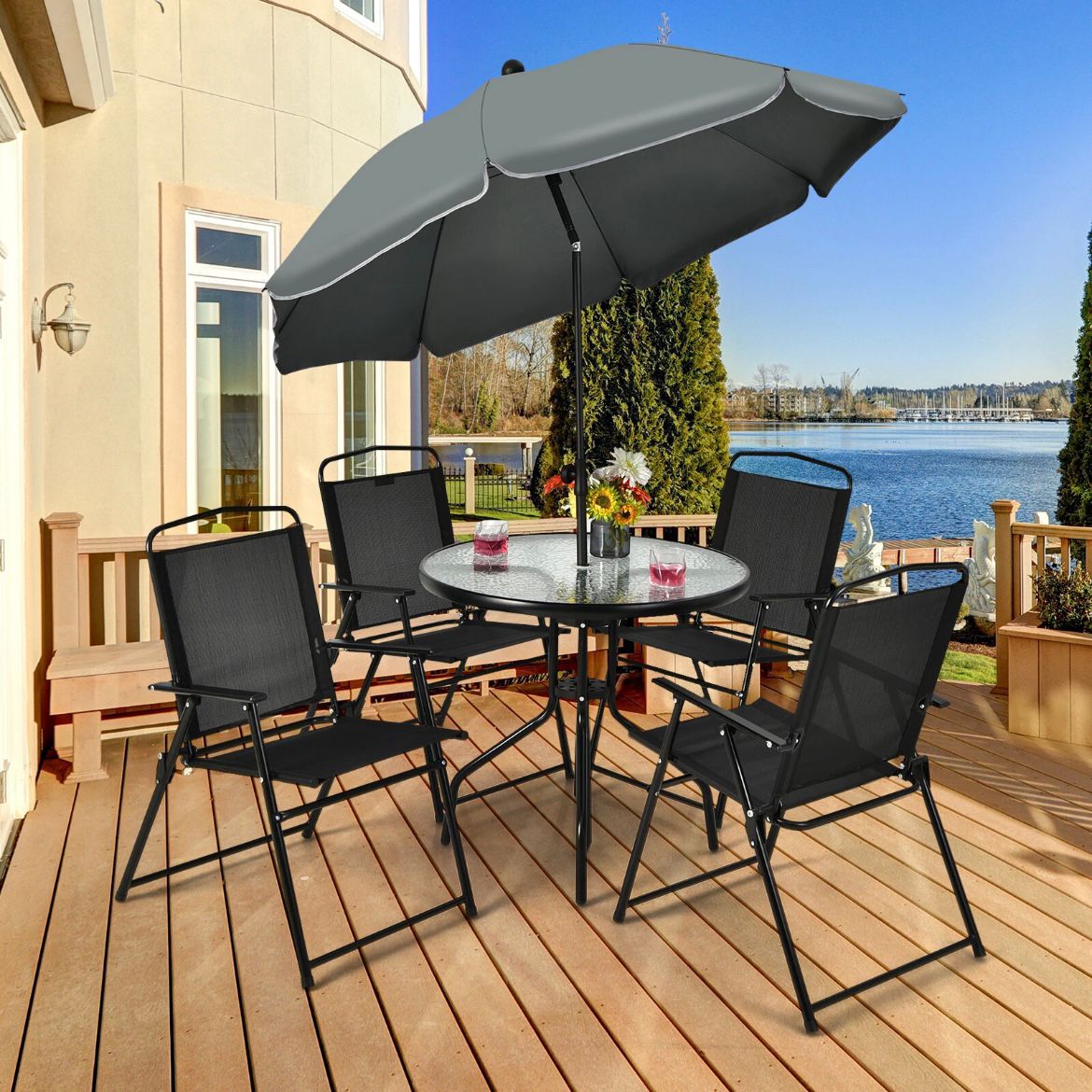 Gartenmöbelset Balkonmöbel Bistroset Schirm Gartentisch Gartenstühle