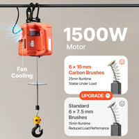 Elektrisch Seilwinde 3in1 Elektro Hebezeug 500kg Seilzug Hebezug