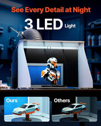 Airbrush Lackierkabine Sprühfarbenkabine mit Doppellüftern 3 LED